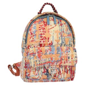 Zaino Matelasse CHANEL Cotone Arancione Argento CC Auth 117675 - Jerrillo