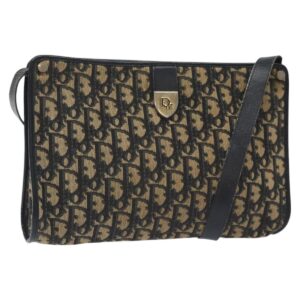 Borsa a tracolla Christian Dior Trotter in tela oro navy Auth 128065 - Jerrillo