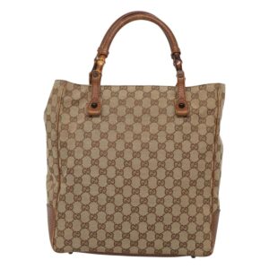 GUCCI GG Canvas Bamboo Borsa a mano Beige 112530 Auth BA3203 - Jerrillo