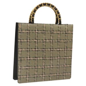 Borsa a mano CHANEL Choco Bar Chain in pelle smaltata beige CC Auth bs23554V - Jerrillo