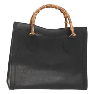GUCCI Borsa a mano bambù pelle nero oro 002 1095 0260 Auth mr1335 - Jerrillo