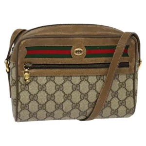 Borsa a tracolla GUCCI GG Supreme Web Sherry Line in PVC Beige Oro 56 02 087 Autentica th6069 - Jerrillo