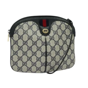 Borsa a tracolla GUCCI GG Supreme Sherry Line PVC Navy Oro 904 02 047 Auth SW846 - Jerrillo