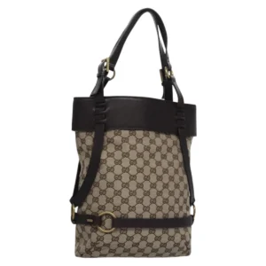 Borsa Tote GUCCI GG Canvas Beige Marrone Oro 106248 Autentica nb240 - Jerrillo