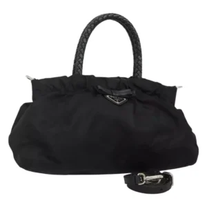 Borsa a mano Prada in nylon 2 vie nero argento originale IN009 - Jerrillo