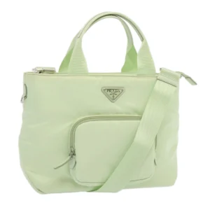 Borsa a mano PRADA Nylon 2 vie verde chiaro Auth 68918AV - Jerrillo