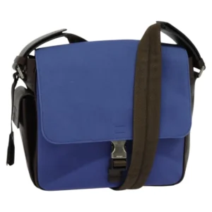 Borsa a tracolla PRADA tela blu argento Auth 123152 - Jerrillo