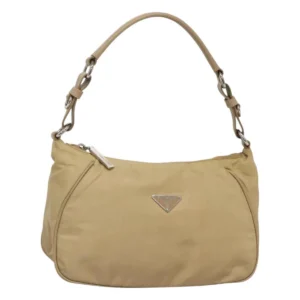 Borsa a tracolla PRADA in nylon beige argento Auth 120952 - Jerrillo