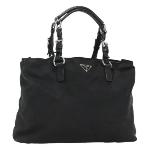 Borsa Tote PRADA in Nylon Nero Argento Autentica am8250 - Jerrillo