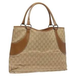 Borsa Tote GUCCI GG Canvas Beige Argento 113016 Autentica 128214 - Jerrillo