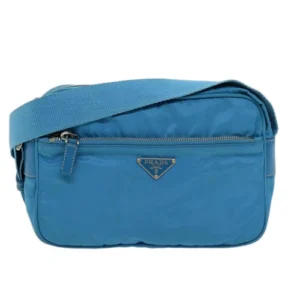 Borsa a tracolla PRADA in nylon azzurro chiaro Auth 75426V - Jerrillo