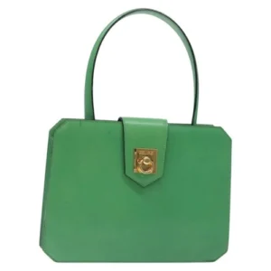Borsa a mano CELINE in pelle verde oro Auth 127658 - Jerrillo