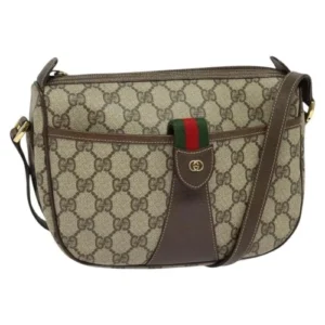 Borsa a tracolla GUCCI GG Supreme Web Sherry Line PVC Beige Oro 001 123 6177 Auth 125752 - Jerrillo