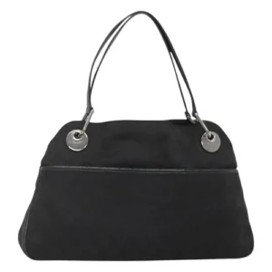 Borsa Tote GUCCI GG Canvas Nera Argento 121023 Autentica 131188 - Jerrillo