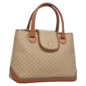 CELINE Borsa a mano in tela di macadam PVC beige oro Auth 125903 - Jerrillo