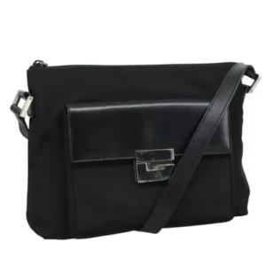 GUCCI Borsa a Tracolla Nylon Nero Argento 002 2865 0504 Auth ep7137 - Jerrillo