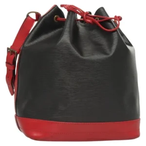 Borsa a tracolla Louis Vuitton Epi Noe bicolore nero rosso M44017 LV Auth 124928 - Jerrillo