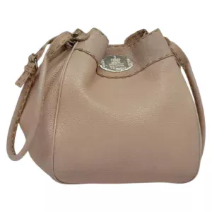 Borsa a tracolla FENDI Celeria in pelle beige argento Auth 123101 - Jerrillo