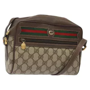 Borsa a tracolla Gucci GG Supreme Web Sherry Line PVC Beige 56 02 087 Auth 121924 - Jerrillo
