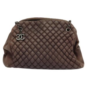 CHANEL Matelasse Chain Shoulder Bag Leather Brown CC Auth 133258 - Jerrillo