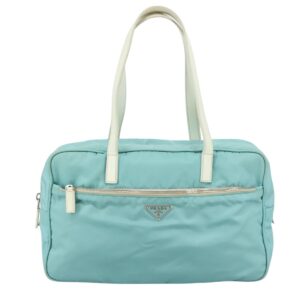 PRADA Shoulder Bag Nylon Light Blue Silver Auth 97798V - Jerrillo