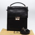 FENDI Hand Bag Leather 2way Black Silver Auth ar12462 - Jerrillo