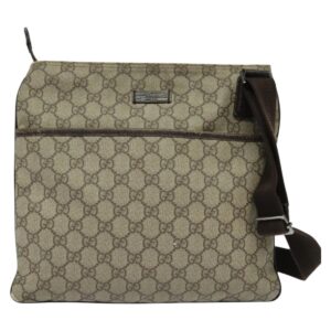 GUCCI GG Supreme Shoulder Bag PVC Beige Gold 141626 Auth BA2287 - Jerrillo