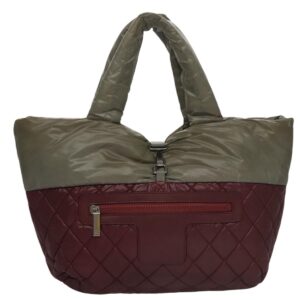 CHANEL Cococoon Tote Bag Nylon Wine Red Silver CC Auth bs21665 - Jerrillo