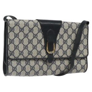 GUCCI GG Supreme Shoulder Bag PVC Navy Gold 904 02 050 Auth ep8341 - Jerrillo