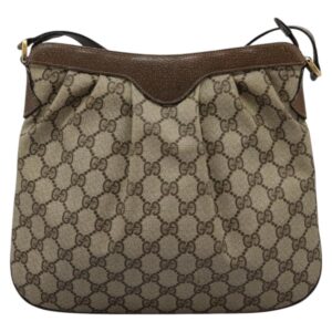 GUCCI GG Supreme Shoulder Bag PVC Beige Gold 72.02.059 Auth fm4459 - Jerrillo