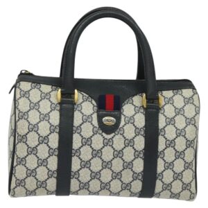 GUCCI GG Supreme Sherry Line Borsa a Mano PVC Navy Oro Rosso 40 02 006 Autore sw1342 - Jerrillo