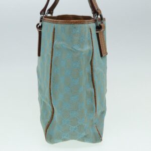 GUCCI GG Canvas Tote Bag Silver Turquoise Blue 113017 Auth 85473 - Jerrillo