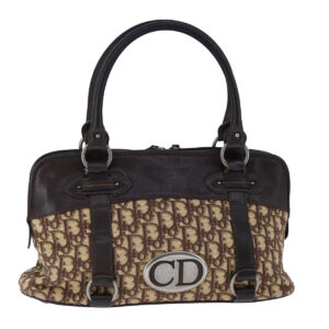 Borsa a mano in tela Trotter di Christian Dior marrone Auth 104356 - Jerrillo