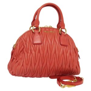 Miu Miu Matelasse Borsa a mano in pelle 2 vie oro rosa Auth 128739 - Jerrillo