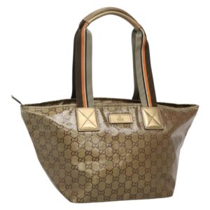Borsa tote Gucci GG Crystal marrone argento 131230 Auth 131428 - Jerrillo