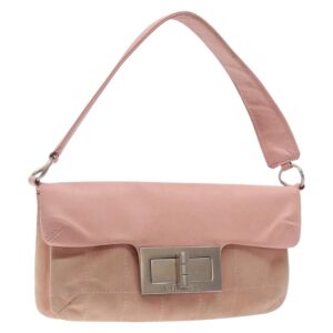 Borsa a tracolla CHANEL Choco Bar in pelle scamosciata rosa argento CC Auth 132385 - Jerrillo