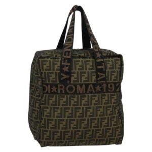 Borsa FENDI Zucca Canvas Shoes Marrone Nero Auth 134236 - Jerrillo