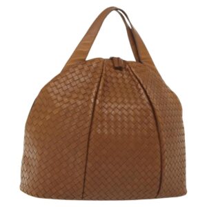 BOTTEGA VENETA INTRECCIATO Borsa a mano Pelle Marrone Argento Auth 135158 - Jerrillo