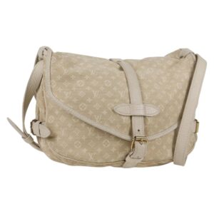 LOUIS VUITTON Monogram Mini Lin Saumur PM Borsa a tracolla Avorio M95314 Auth 136978 - Jerrillo