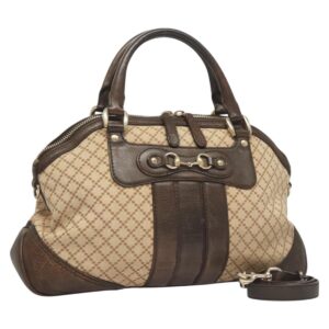 Borsa a mano Gucci Diamante Horsebit in tela 2 vie oro beige 247286 Auth BA2707 - Jerrillo