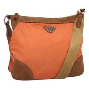 Borsa a tracolla PRADA in nylon arancione argento Auth bs24487 - Jerrillo