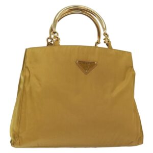 Borsa tote PRADA in nylon e metallo oro giallo Auth bs28687 - Jerrillo