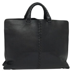 BOTTEGA VENETA INTRECCIATO Borsa a mano in pelle nera oro Auth bs28935 - Jerrillo