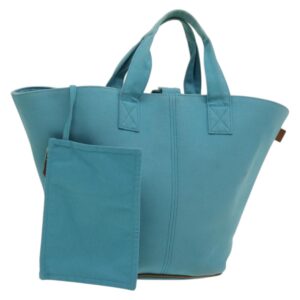 HERMES Panier Plage GM Tote Bag Canvas Blu Argento Auth mr1445 - Jerrillo