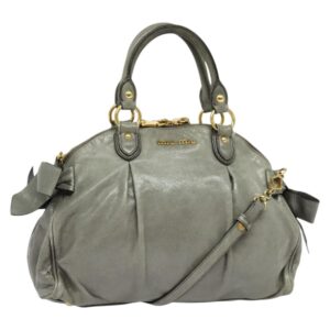 Borsa a mano Miu Miu in pelle 2 vie grigio oro Auth 140644 - Jerrillo