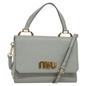 Miu Miu Borsa a mano in pelle 2way grigio oro Auth yk19199V - Jerrillo