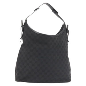 Borsa a tracolla in tela GG GUCCI nera e argento 106242 Auth 144224 - Jerrillo