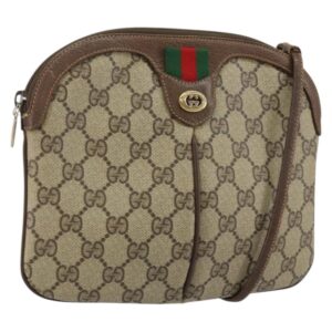 Borsa GUCCI GG Supreme Web Sherry Line in PVC Beige Oro 904 02 047 Auth 144351 - Jerrillo