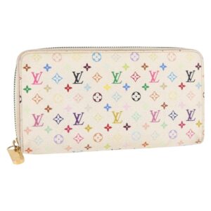 Portafoglio LOUIS VUITTON Monogram Multicolor Zippy Wallet Bianco M60241 Auth 146163 - Jerrillo