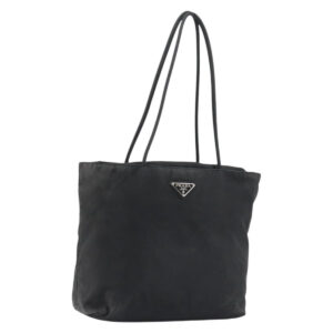 Borsa tote PRADA in nylon nero argento Auth 146718 - Jerrillo
